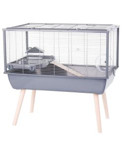 XXL hamsterkooi met 4 niveaus, rattenkooi voor kleine dieren, incl. accessoires, 58 x 38 x 71 cm